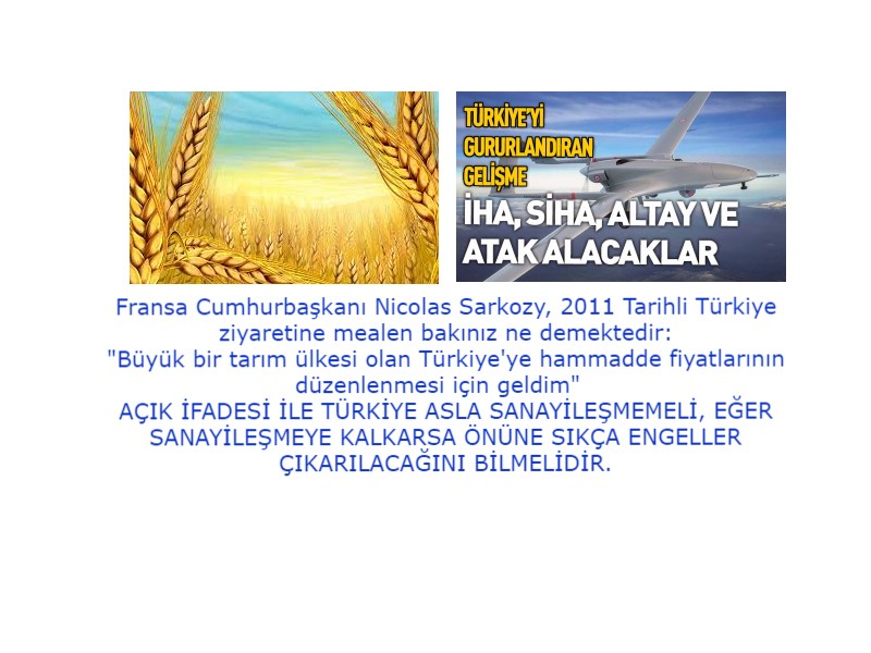türkiye TARIM ÜLKESİ SARKOZY