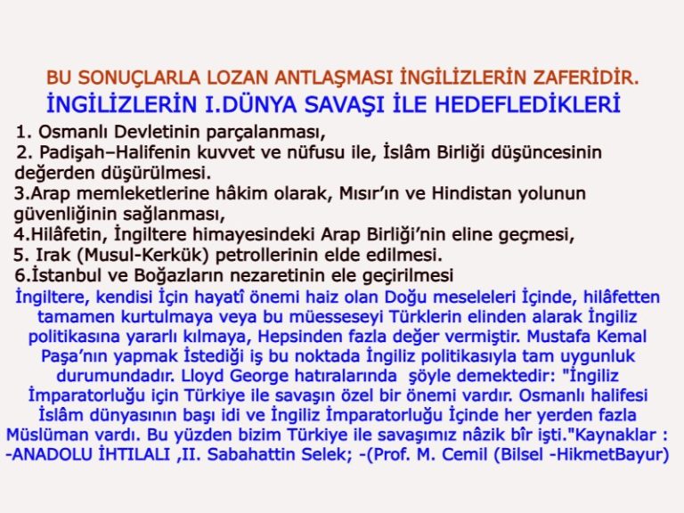 Lozan ve İngiliz Hedefleri web