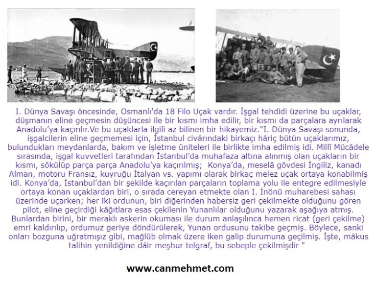 İnönü Zaferi - Konya - Uçak pilotu Osmanlı uçakları