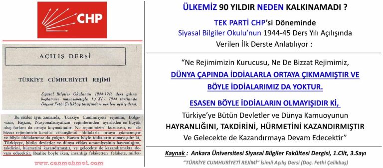 CHP NİN ÜLKE GELECEĞİ İÇİN BİR İDDİASI YOKMUŞ