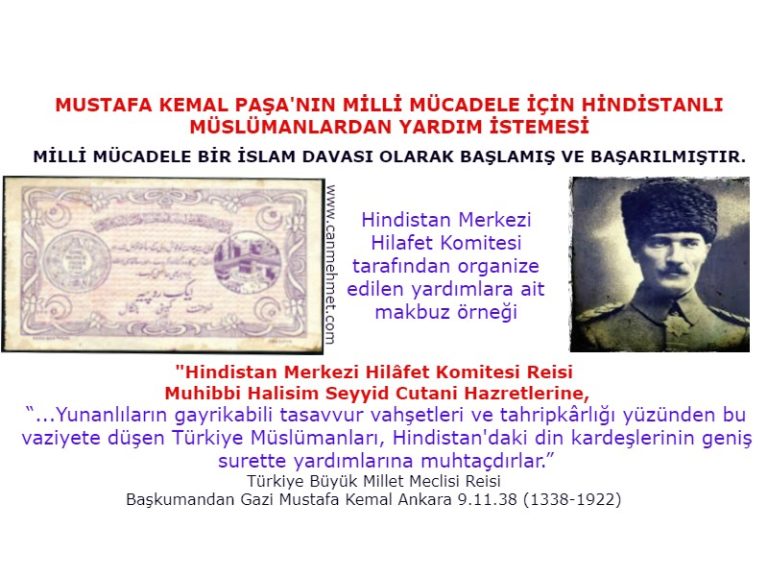hindistan yardımı ve mustafa kemal