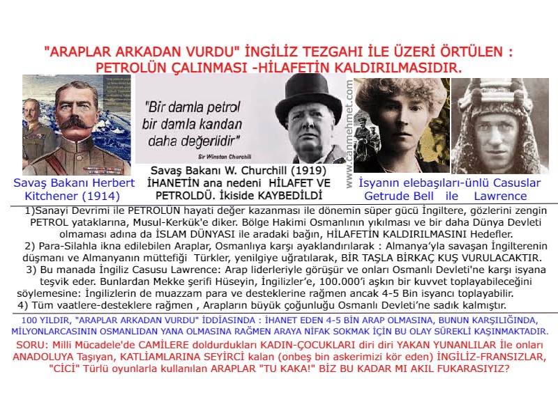 ingilizlerin kışkırtması-arap isyanı-petrolün çalınması-arap isyanı