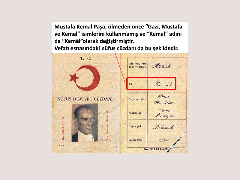 Kamal Atatürk hüviyet