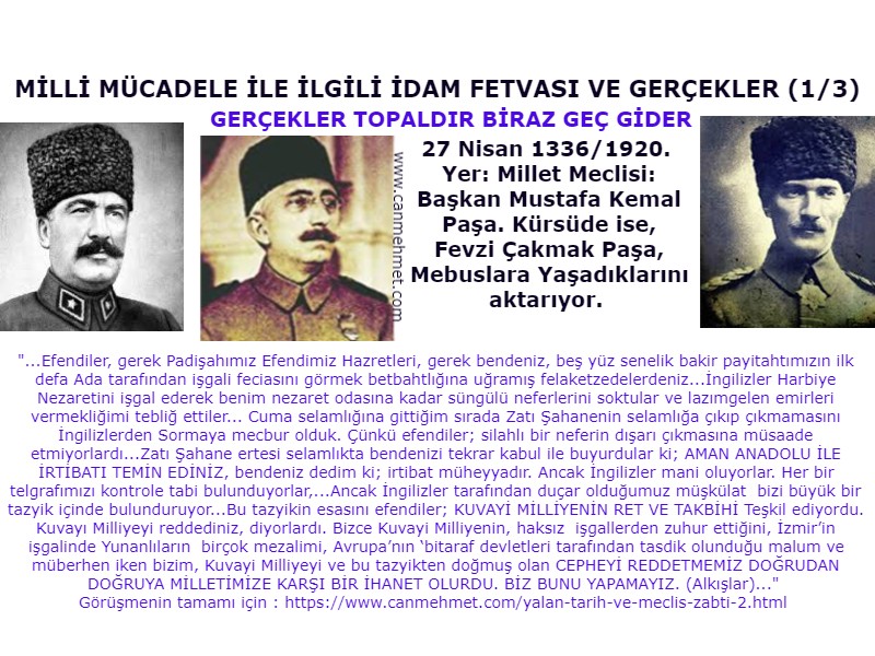 mustafa kemal-milli mücadele-idam fetvası