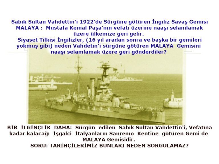 Malaya gemisi Vahdettin sürgünü