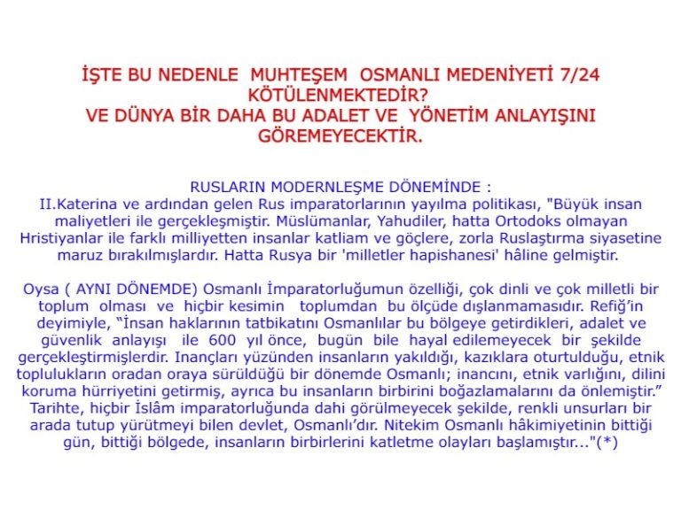 Muhteşem Osmanlı Medeniyeti Rusların modernleşmesi