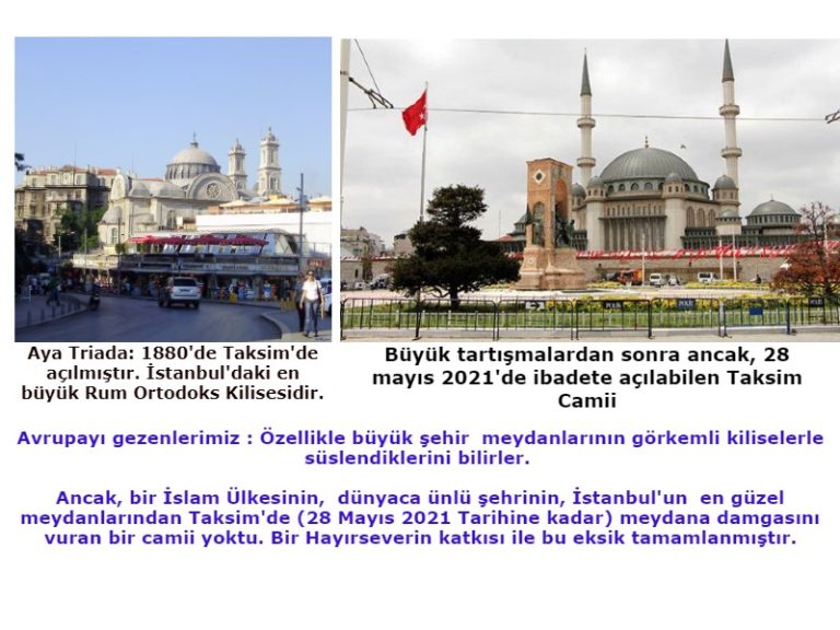 Taksim meydanı camii ve kilise