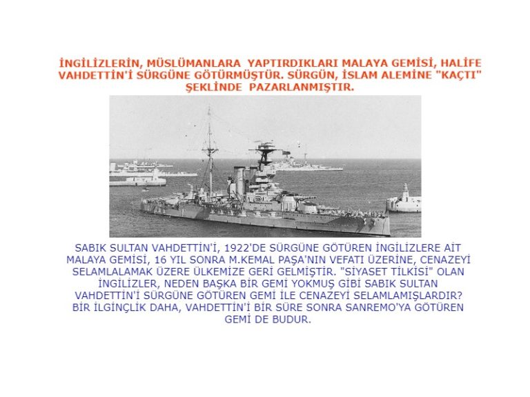 Vahdettin sürgün ve maleya gemisi-SON