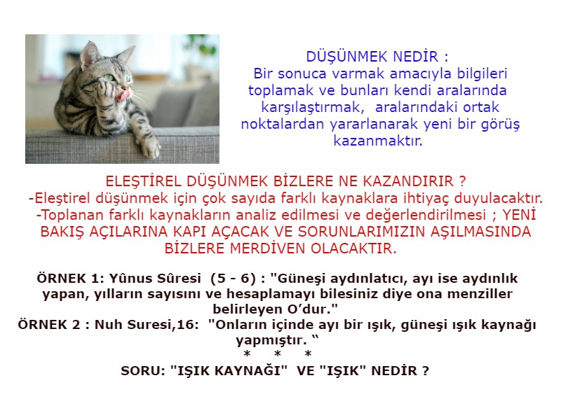 düşünmek farklı düşünmek