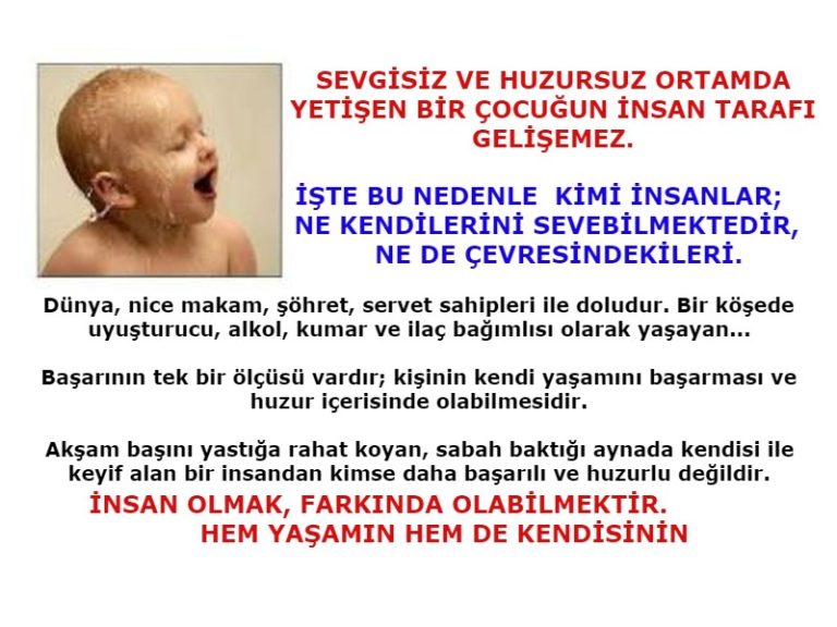 mutlu çocuk FARKINDA OLMAK İNSAN OLMAK