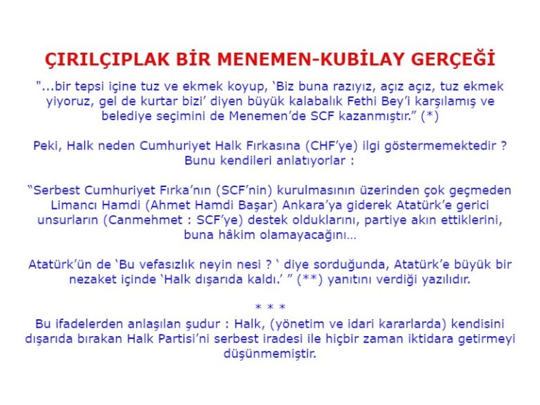 Kubilay - menemen SCF seçimler