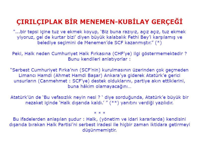 Kubilay - menemen SCF seçimler