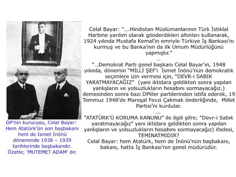 İş Bankası, BAYAR-İNÖNÜ-M KEMAL AFFAİRİSME